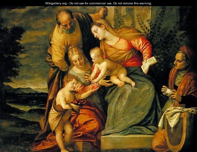 The Holy Family with St. Elizabeth and John the Baptist - Paolo Veronese (Caliari)