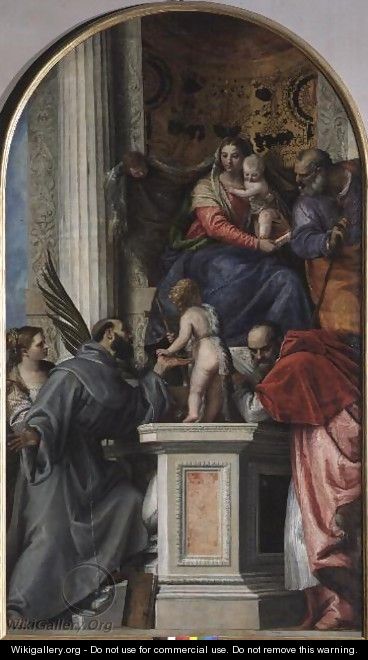Madonna and Child Enthroned, St. John the Baptist as a Boy, St. Joseph, St. Jerome, St. Justinia and St. Francis - Paolo Veronese (Caliari)