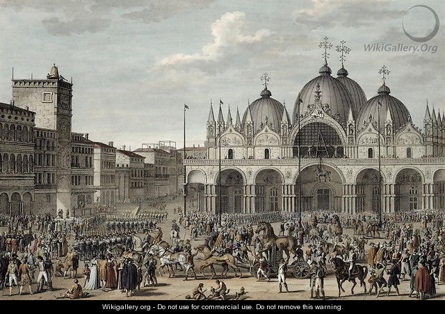 The Entry of the French into Venice in Floreal, Year 5 May 1797 engraved by Jean Duplessi-Bertaux 1747-1819 - Carle Vernet