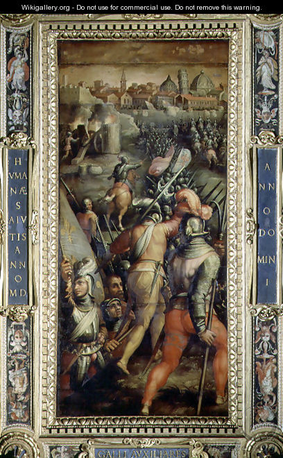 The Battle of Barbagianni from the ceiling of the Salone dei Cinquecento, 1565 - Giorgio Vasari