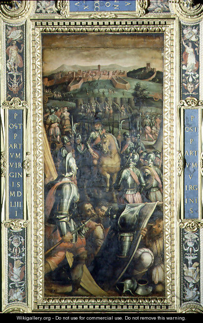 The Capture of Casole from the ceiling of the Salone dei Cinquecento, 1565 - Giorgio Vasari