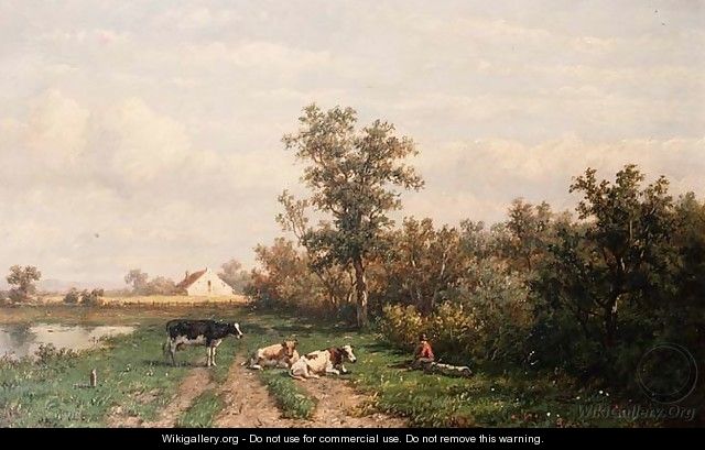 Dutch landscape - Anthonie Jacobus van Wyngaerdt
