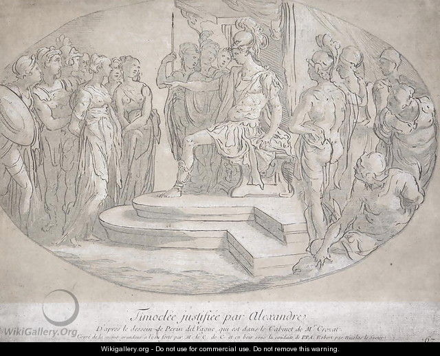 Alexandre et Timoclee, engraved by Nicolas Lesueur (1691-1764) - Perino del Vaga (Pietro Bonaccors)