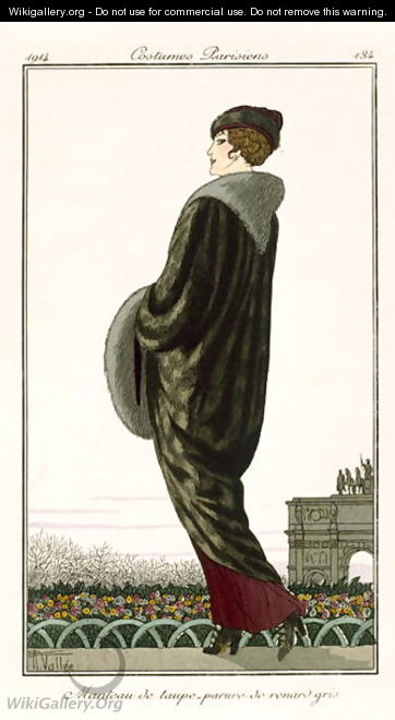 A coat of fox and mole hair, from Costumes Parisiens 1914 - Armand Vallee
