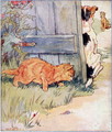 Sly Kitty thinks, A Joke Ill Play..., illustration from 'Cuddly Kitty and Busy Bunny', by Clara G. Dennis, published by Thomas Nelson and Sons, Ltd., 1926 - Alan Wright