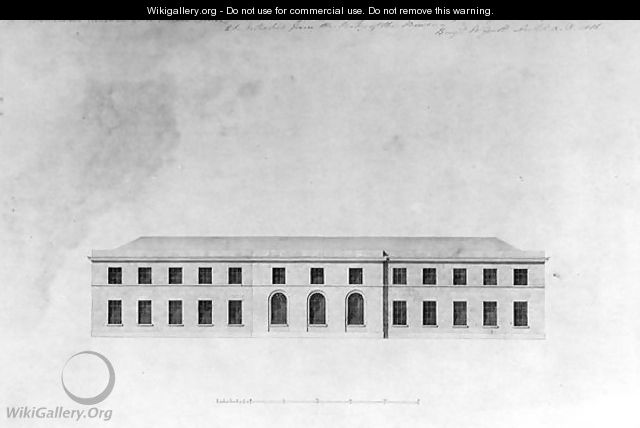Elevation of the Kitchen Offices of a house, 1815 - Benjamin Dean Wyatt