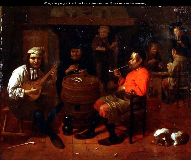 A Tavern Interior with Mandolin Player - Mathijs Wulfraet