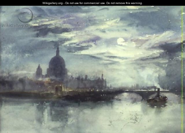 View of the Thames with St. Pauls in the Distance - Richard Henry Wright