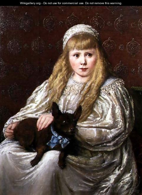 Portrait of a Young Girl with a Dog - Charlotte Wylie