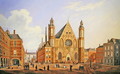 The Binnenhof in the Hague with a View of the Ridderzaal with Soldiers and other Figures in the Courtyard - Augustus Wynantsz