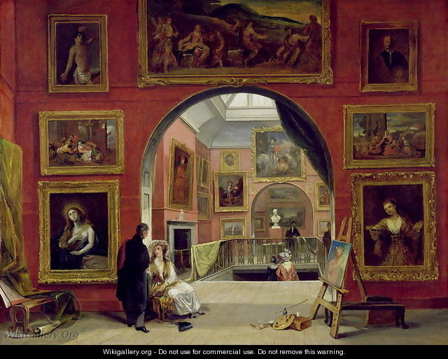 Interior of the Royal Institution, during the Old Master Exhibition, Summer 1832, 1833 - Alfred Woolmer