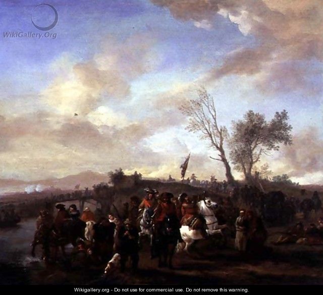 An army on the march - Philips Wouwerman