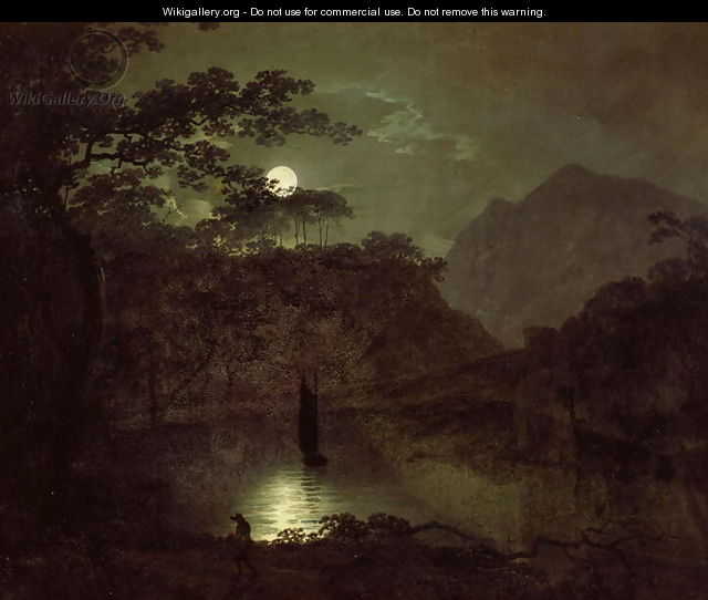 A Lake by Moonlight, c.1780-82 - Josepf Wright Of Derby