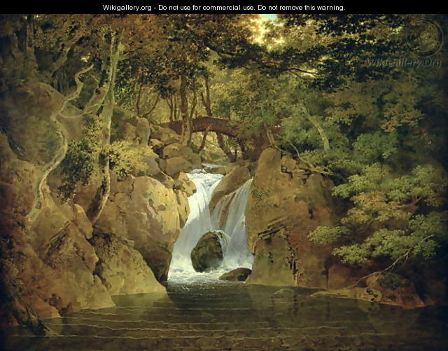 Rydal Waterfall, 1795 - Josepf Wright Of Derby