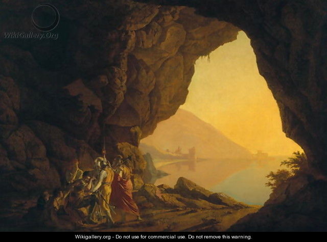 A Grotto in the Kingdom of Naples, with Banditti, exh. 1778 - Josepf Wright Of Derby