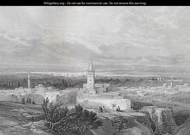 Damascus, engraved by J.H. Kernot, from The Imperial Bible Dictionary, published by Blackie and Son, c.1880s - (after) Telbin, William Lewis