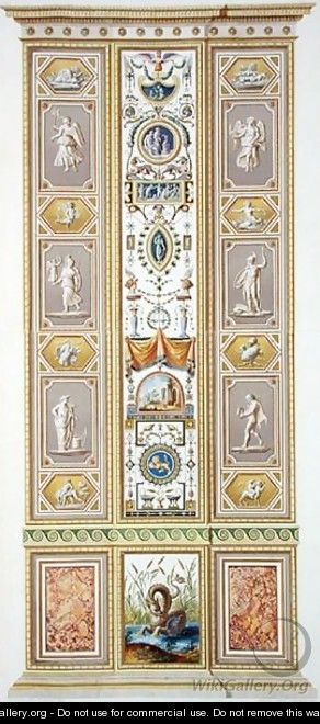Panel from the Raphael Loggia at the Vatican, from Delle Loggie di Rafaele nel Vaticano, engraved by Giovanni Volpato 1735-1803, 1775, published c.1776-77 - (after) Taurinensis, Ludovicus Tesio