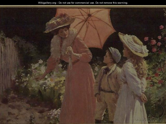 A Lady with a Parasol showing how to make a Strawberry Barrel - Percy Tarrant
