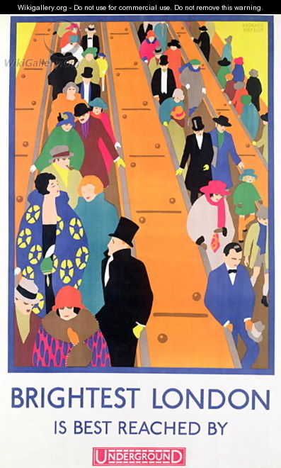 Brightest London is Best Reached by Underground, 1924, printed by the Dangerfield Co - Horace Taylor