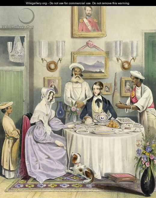 The Breakfast, plate 3 from Anglo Indians, engraved by J. Bouvier, 1842 - (after) Tayler, William