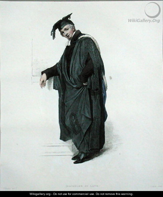 Bachelor of Law, engraved by J. Agar, published in R. Ackermanns History of Oxford, 1813 - Thomas Uwins