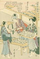 The cocoon stage, no.6 from Joshoku kaiko tewaza-gusa, c.1800 - Kitagawa Utamaro