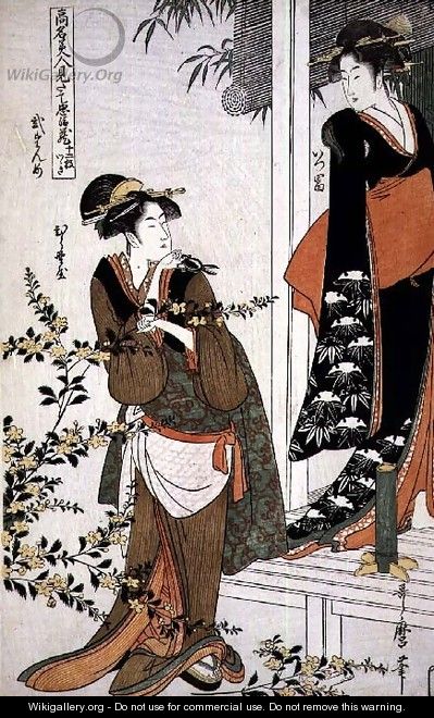 Scene 2, Comparison of celebrated beauties and the loyal league, c.1797 - Kitagawa Utamaro