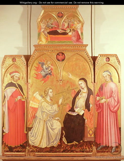 The Annunciation with St. Cosmas and St. Damian, 1409 - Taddeo Di Bartolo
