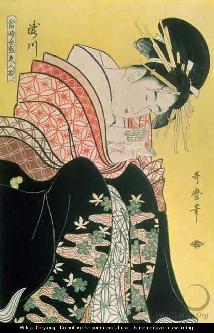 Takigawa from the Tea-House, Ogi - Kitagawa Utamaro