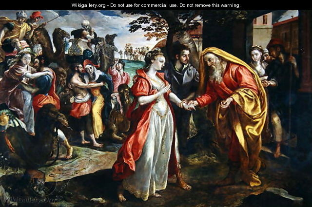 Rebecca Agreeing to Follow Eliezer, c.1562 - Maarten de Vos