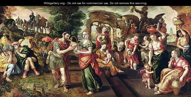 Eliezer and Rebecca at the Well, 1562 - Maarten de Vos