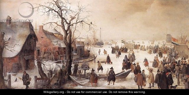 Winter Scene On A Canal - Hendrick Avercamp