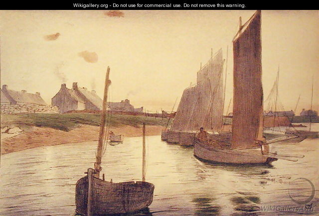 Melancholy on the Sea, from LEstampe Moderne, published Paris 1897-99 - Raoul Andre (Raoul-Ulmann) Ulmann