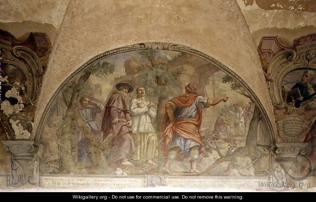 St. Dominic Converting a Heretic, lunette from the fresco cycle of the Life of St. Dominic, in the cloister of St. Dominic, c.1698 - Cosimo Ulivelli