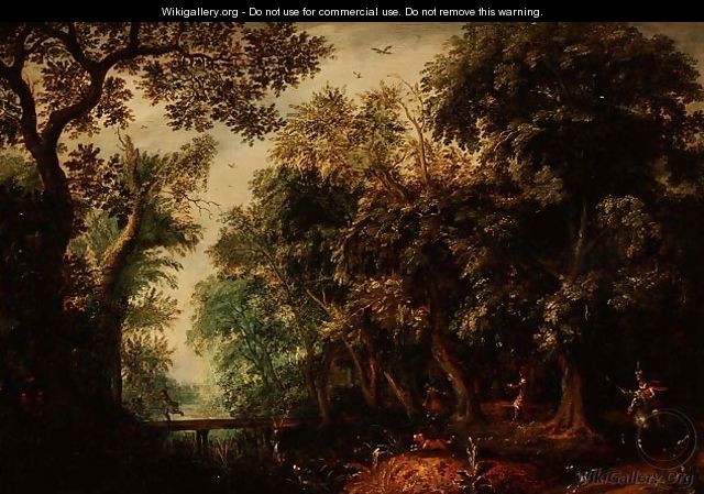 A Stag Hunt in a forest - David Vinckboons