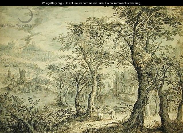 Wooded Landscape with the Temptation of Christ - David Vinckboons