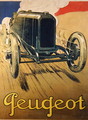 Poster advertising a Peugeot Racing Car, c.1918 - Rene Vincent