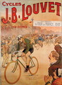 Poster advertising the cycles J.B. Louvet with an arrival of Tour de France 1912 - Raoul Vion