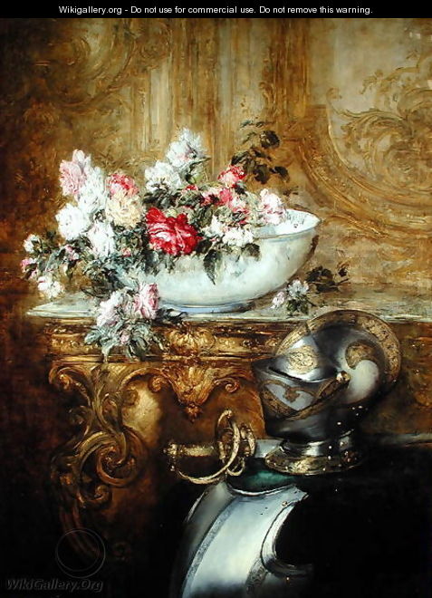 Still Life of a Bowl of Flowers - Antoine Vollon