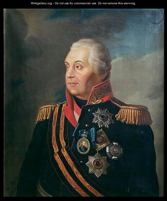 Portrait of Mikhail Ilarionovich Kutuzov, Prince of Smolensk 1745-1813, Russian Field Marshal, 1813 - Roman Maximovich Volkov