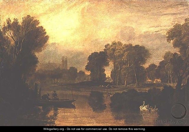 Eton College from the River, or The Thames at Eton, c.1808 - Joseph Mallord William Turner