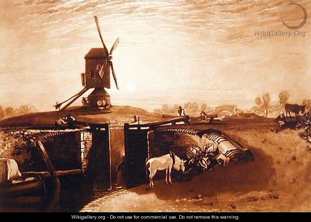 Windmill and Lock, engraved by William Say 1768-1834 - Joseph Mallord William Turner