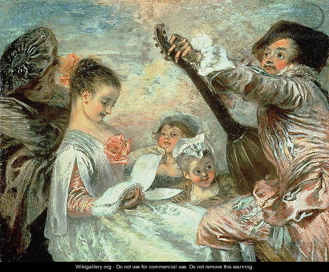The Music Lesson - (attr. to) Watteau, Jean Antoine