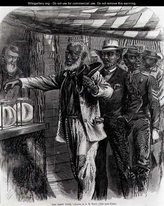 The First Vote, from Harpers Weekly, 1867 - Alfred R. Waud