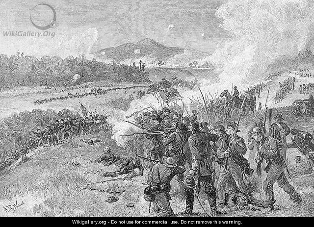 The Battle of Resaca, Georgia, May 14th 1864, illustration from Battles and Leaders of the Civil War, edited by Robert Underwood Johnson and Clarence Clough Buel - Alfred R. Waud