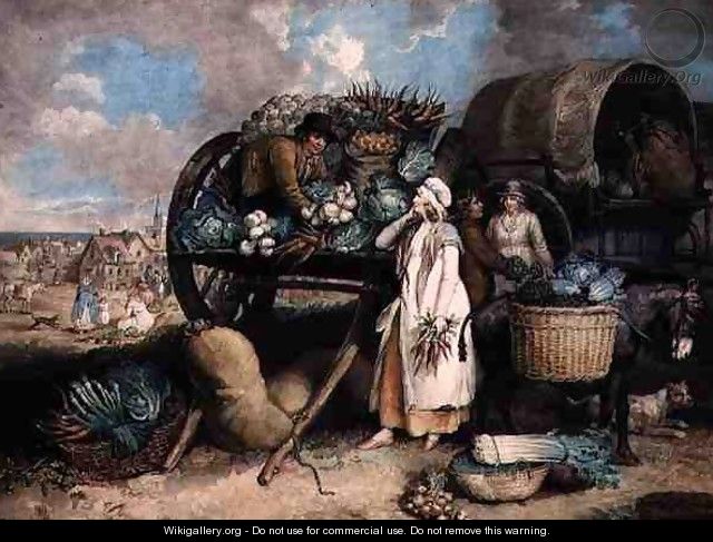 A Vegetable Market, engraved by William Ward (1766-1826), pub. by Messrs. Ward & Co., 1803 - James Ward