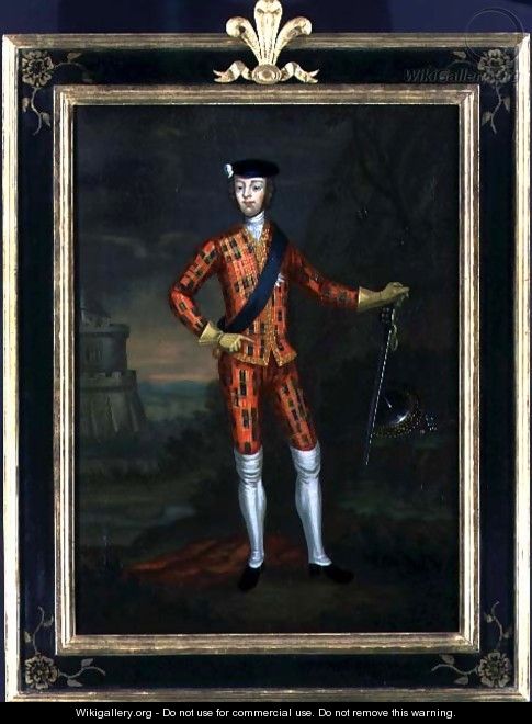 Harlequin Portrait of Bonnie Prince Charlie, c.1745 - James Wasdail (or Worsdale)