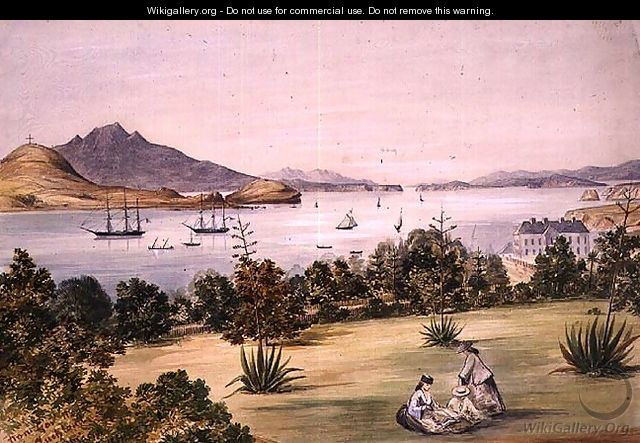 View from Government House, Auckland, 1861 - Henry James Warre