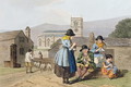 Wensleydale knitters, from Costume of Yorkshire engraved by Robert Havell (1769-1832) 1814 - (after) Walker, George
