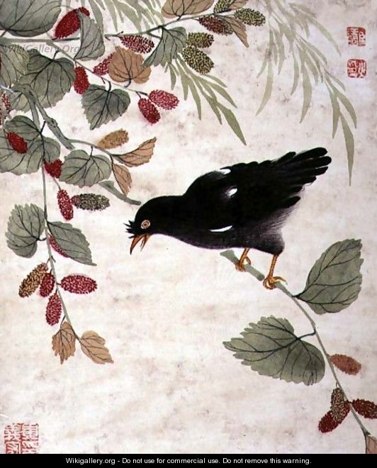 One of a series of paintings of birds and fruit, late 19th century 6 - Guoche Wang